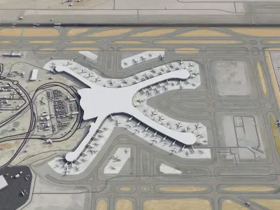 Abu Dhabi  Airport Low-poly 3D model