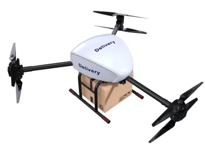 Delivery Drone Tricopter 3D model 3D model