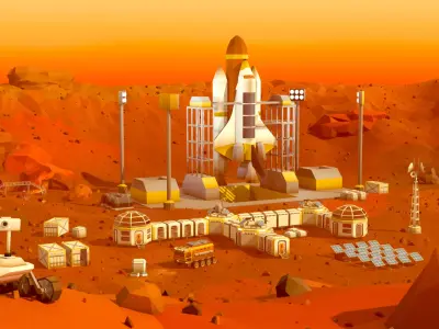 Mars Colony Asset Pack  Low-poly 3D model