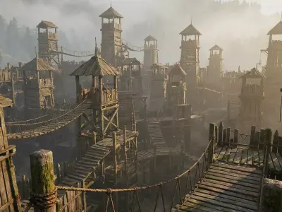 Medieval Tower 3D Model Real 3D Game Ready  PBR Textured 3D model