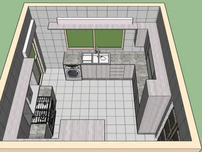Simple Kitchen design 3D model