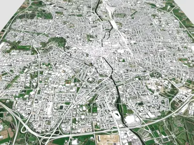 Cityscape Rennes France 3D model