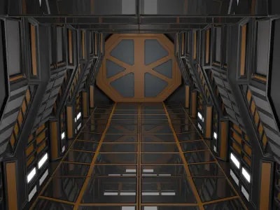 Sci Fi Corridor 3D model 67