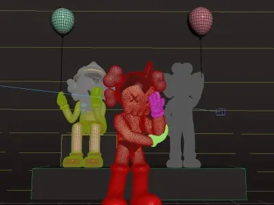 KAWS TOYS  Astroboy  Pinocchio  BFF 3D model