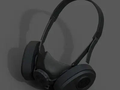 Gas mask helmet 3d safety plastic mask protection pollution  Low-poly 3D model