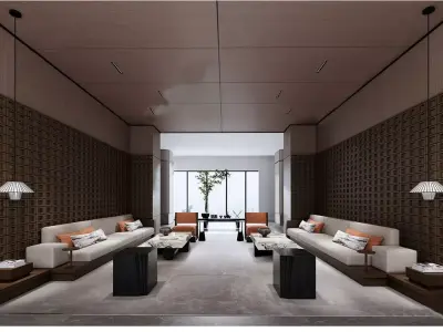 Sales office lobby interior decoration 3D model