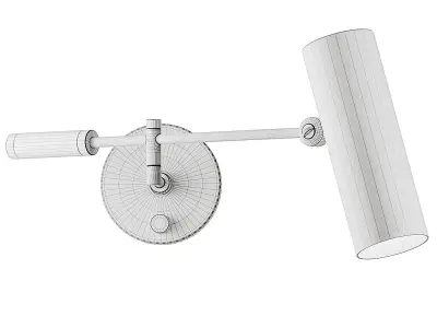 Apparatus Cylinder Reading Sconce Brass and Leather from 3D model