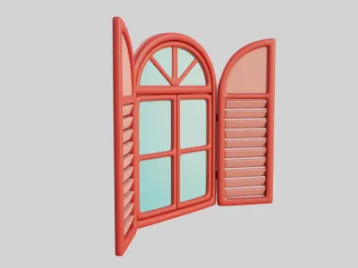 Cartoon Window 23a 3D model