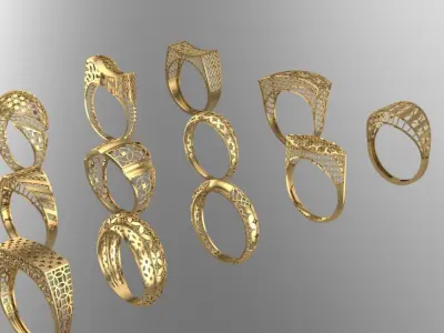 21 Gold light Fusion ring pack 3D print model