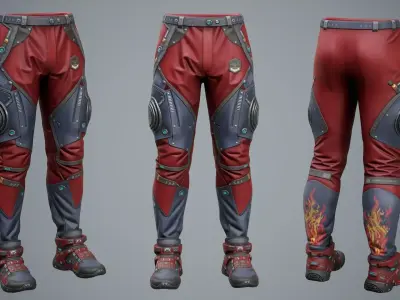 Sci-Fi Pants Sneakers P04 Low-poly 3D model