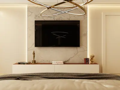 Photorealistic bedroom in native blend file by-VIZFROMBLENDER 3D model