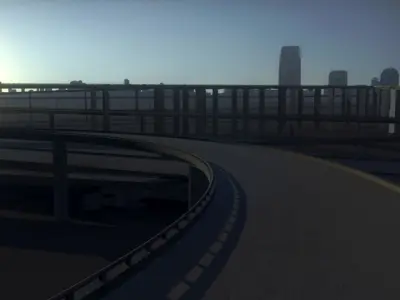 Freeway05 sunset on freeway 3D model