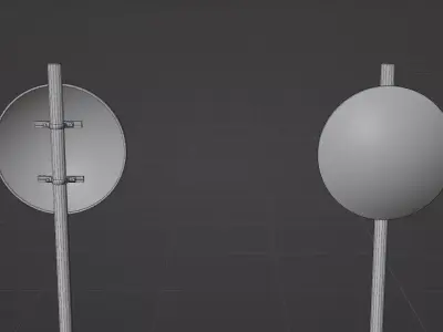 Speed Limit Traffic Signs Low-poly 3D model