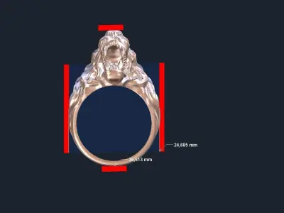 ring lion 3D print model purchase