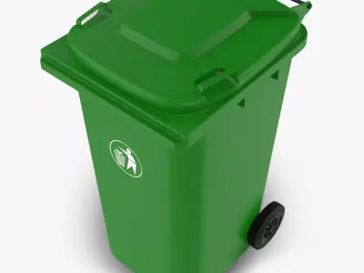 Wheelie Bin Low-poly 3D model