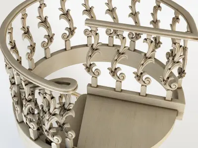 Stairs two spiral staircases 3D model