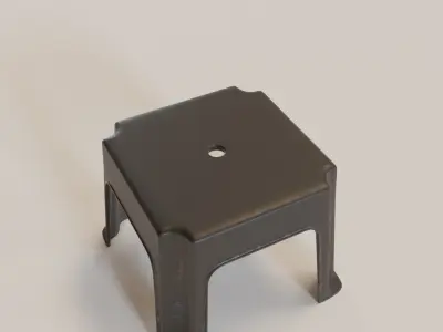 Stackable Small Plastic Stool Low-poly 3D model