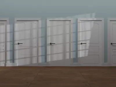 10 INTERIOR DOORS Low-poly 3D model
