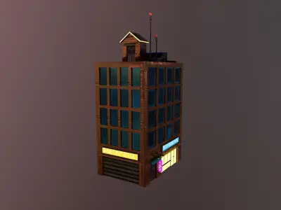 Cyberpunk City - Building 3 Low-poly 3D model