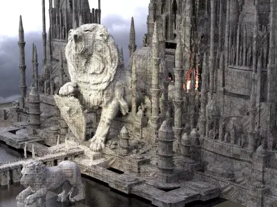 King Richards Lion Castle Kit bash extended 3D model