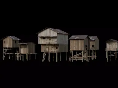 Wooden Houses collection 3D model