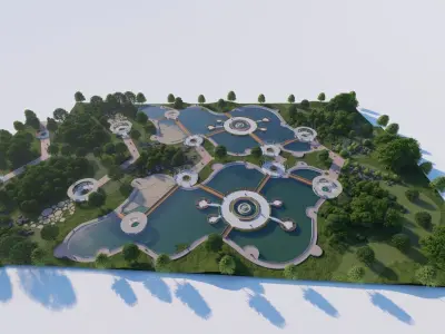 park-public park-Private Park Landscape 3D model