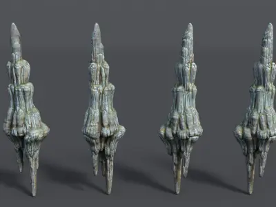 9 Modular Cave Columns - 250215 Low-poly 3D model