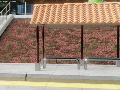 Anime Bus Stop 3D model