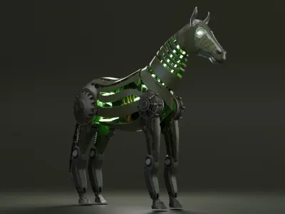 Sci-fi robot horse 3D model