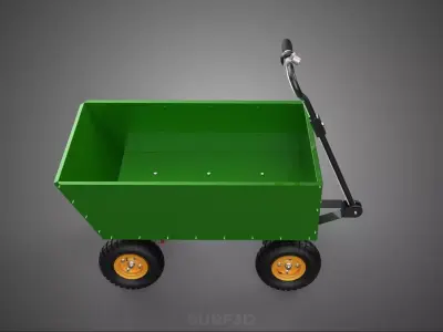 POWER ENGINE MOTOR CART WHEEL BARROW WAGON TROLLEY AGRICULTURE 4 3D model