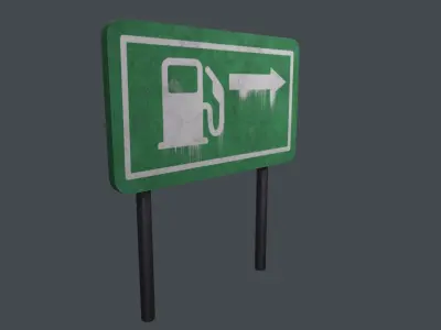 Gas station signboard 3D Model Low-poly 3D model