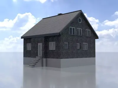 Modern single-family house version 3 R Low-poly 3D model