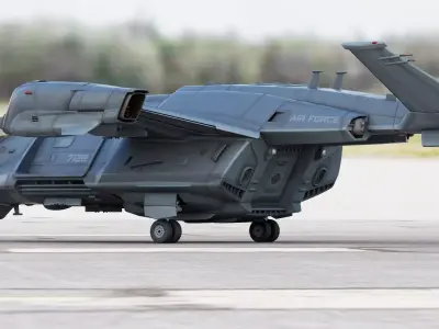 Phoenix Tiltrotor Tactical Transport STOVL Aircraft Concept 3D model