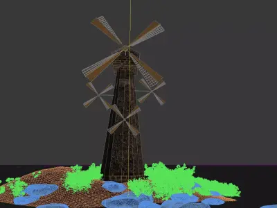 Windmill architecture 3D model