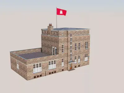 Police Station Hamburg Germany  Hartzlohwache 3D model
