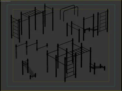 Professional Outdoor Workout Equipment Set 3D model