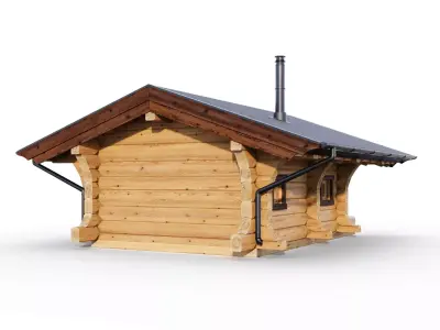 Bathhouse 04 from a carriage with a Norwegian lock 3D model 3D model