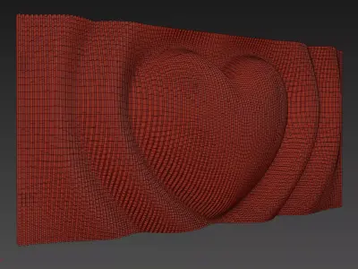 Parametric Heart Wood Panel Wall Decor 3D model