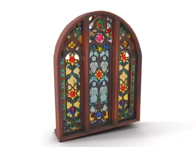 Gothic Stained Glass Window model pack Low-poly 3D model