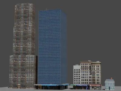 Skyscraper Buildings Low-poly 3D model