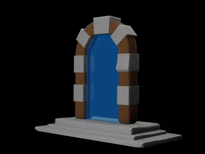 low-poly portel door Free low-poly 3D model