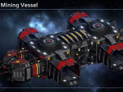 Spaceship Pirate Resource Ships Low-poly 3D model