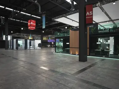 Exhibition hall with stands 