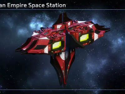 Thaalian Empire Space Station Low-poly 3D model