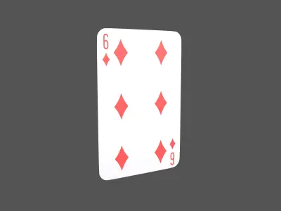 Poker Cards Tiles 6 V1 001 Low-poly 3D model