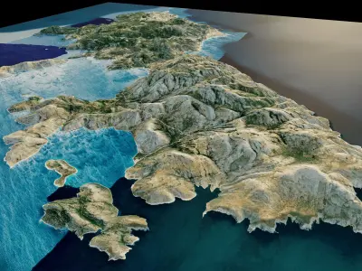 skyros island full 3d model terrain 3D model