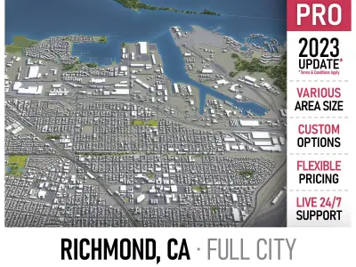 Richmond - California Low-poly 3D model