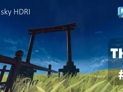 Anime sky HDRI blue sky 3D model