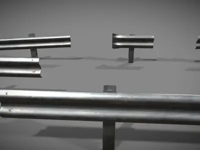 Crashbarrier low poly modular Low-poly 3D model