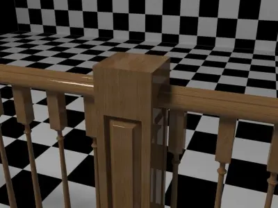 Interior Railing - Style 2 3D model